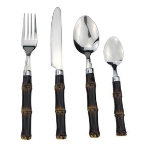 Faqueiro Inox 24pcs C/ Cabo Estilo Bambu Esc.26558