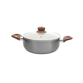 Cacarola de Aluminio 24cm Prata C/ Revestimento Em Ceramica C/ Tampa  Al054