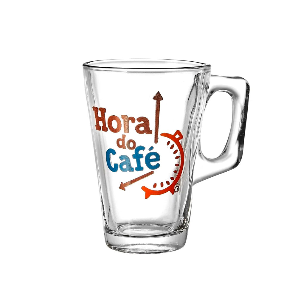 Caneca Cafe Printed Hora 230ml C/3pcs Canc055