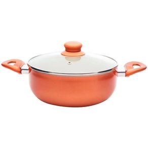 Cacarola de Aluminio 20cm Milano C/ Revestimento Em Ceramica C/ Tampa Al074 Cacarola de Aluminio 20cm Milano C/ Revestimento Em Ceramica C/ Tampa Al074