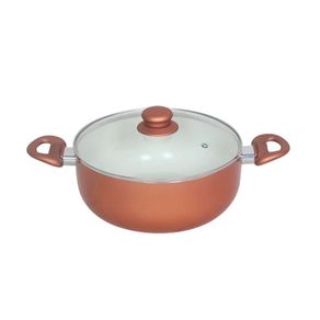 Cacarola de Aluminio 22cm Milano C/ Revestimento Em Ceramica C/ Tampa Al075 Cacarola de Aluminio 22cm Milano C/ Revestimento Em Ceramica C/ Tampa Al075