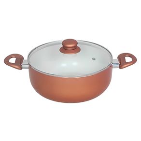 Cacarola de Aluminio 30cm Milano C/ Revestimento Em Ceramica C/ Tampa Al078 Cacarola de Aluminio 30cm Milano C/ Revestimento Em Ceramica C/ Tampa Al078