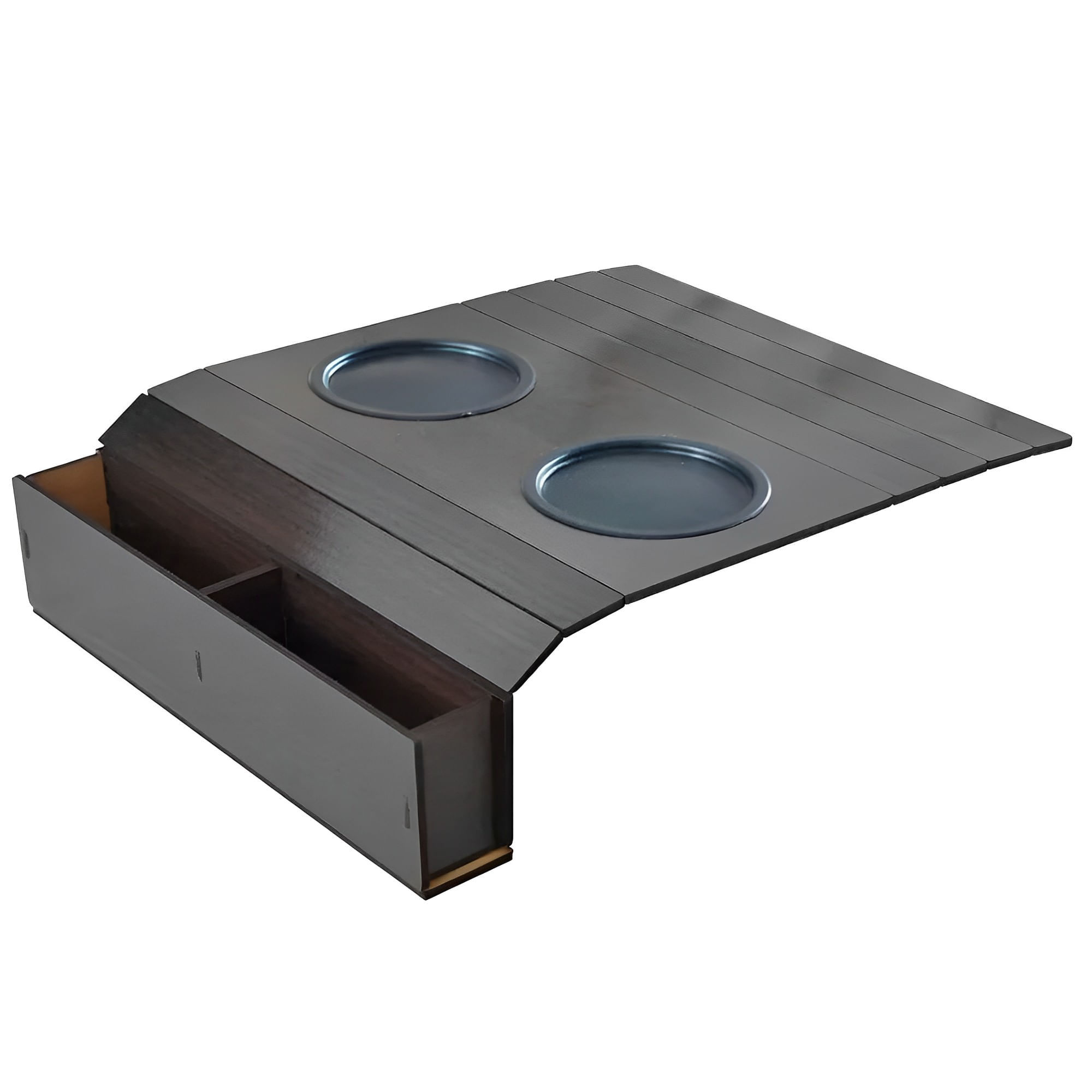 Porta Copo P/ Sofa C/ Suporte Para Controle Remoto 48x32cm de Madeira  Cores Variadas