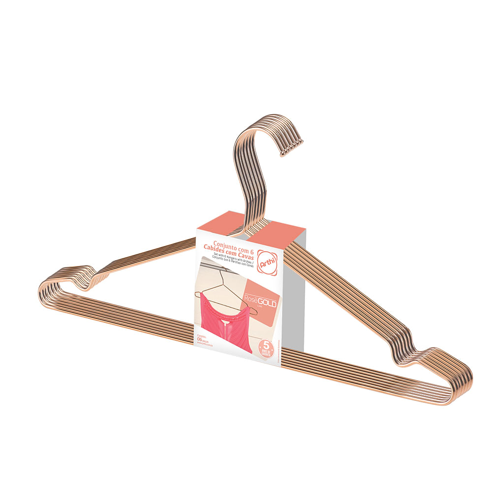 Cj.c/6 Cabides Tintureiro L6 P5 Rose Gold 2400