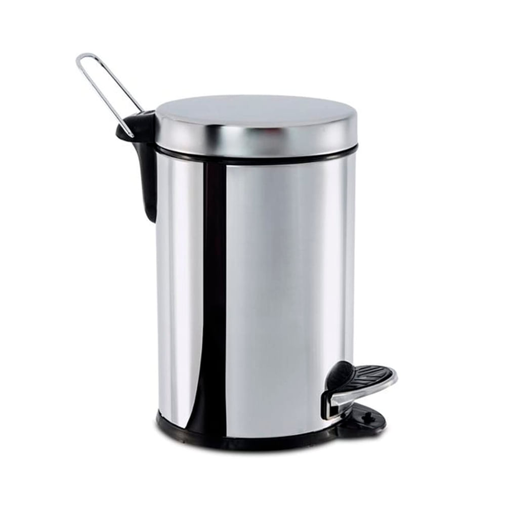 Lixeira Inox C/pedal e Balde 5 Lts