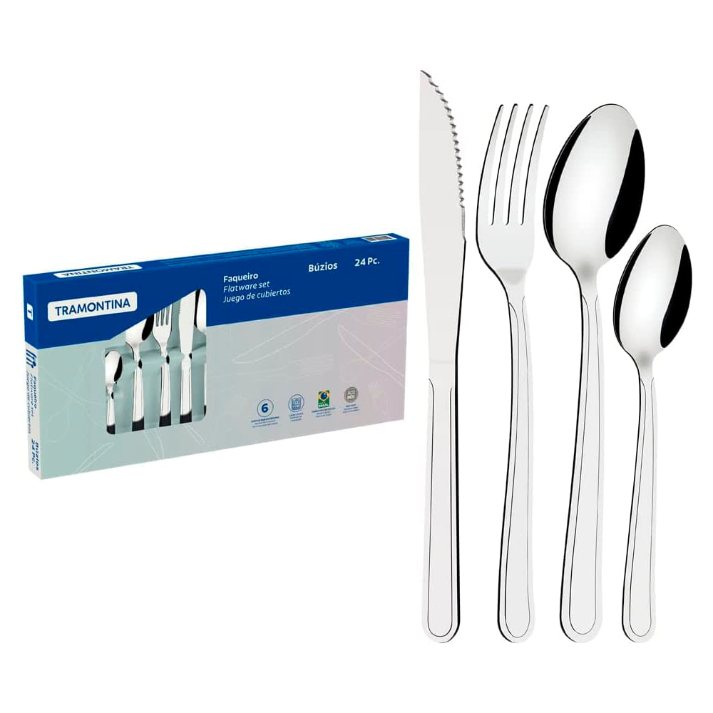 Faqueiro Inox C/24pcs Buzios 23799/071