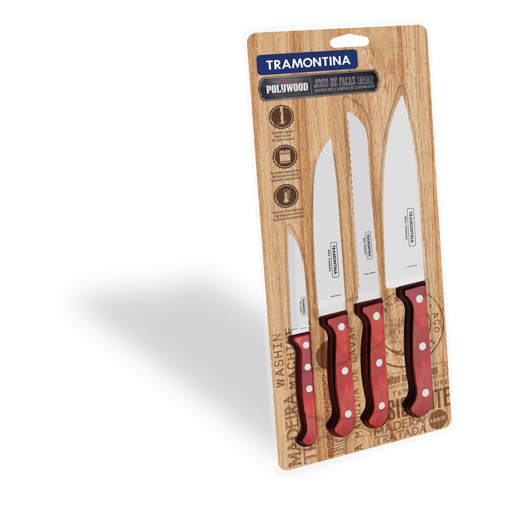Jg. de Facas C/4pcs Polywood Inox 21199/781