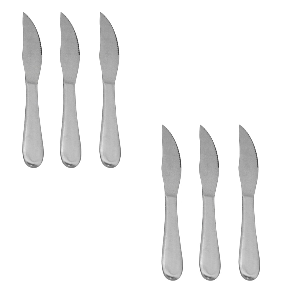 Faca Inox P/ Churrasco C/6pcs Viseu Cf0269