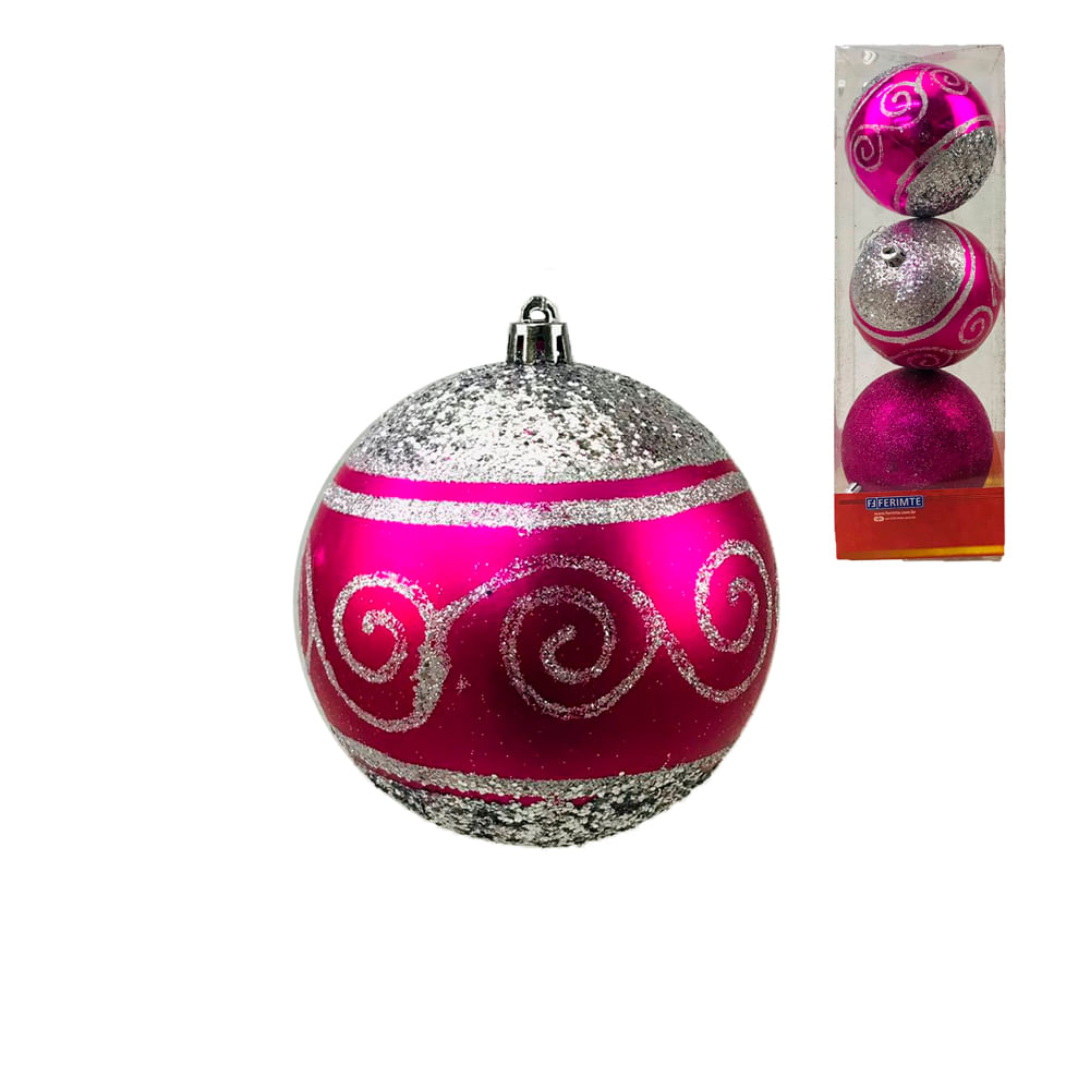 Bola Natalina Dec. Rs 10cm C/3 Ht3515 Ferimte