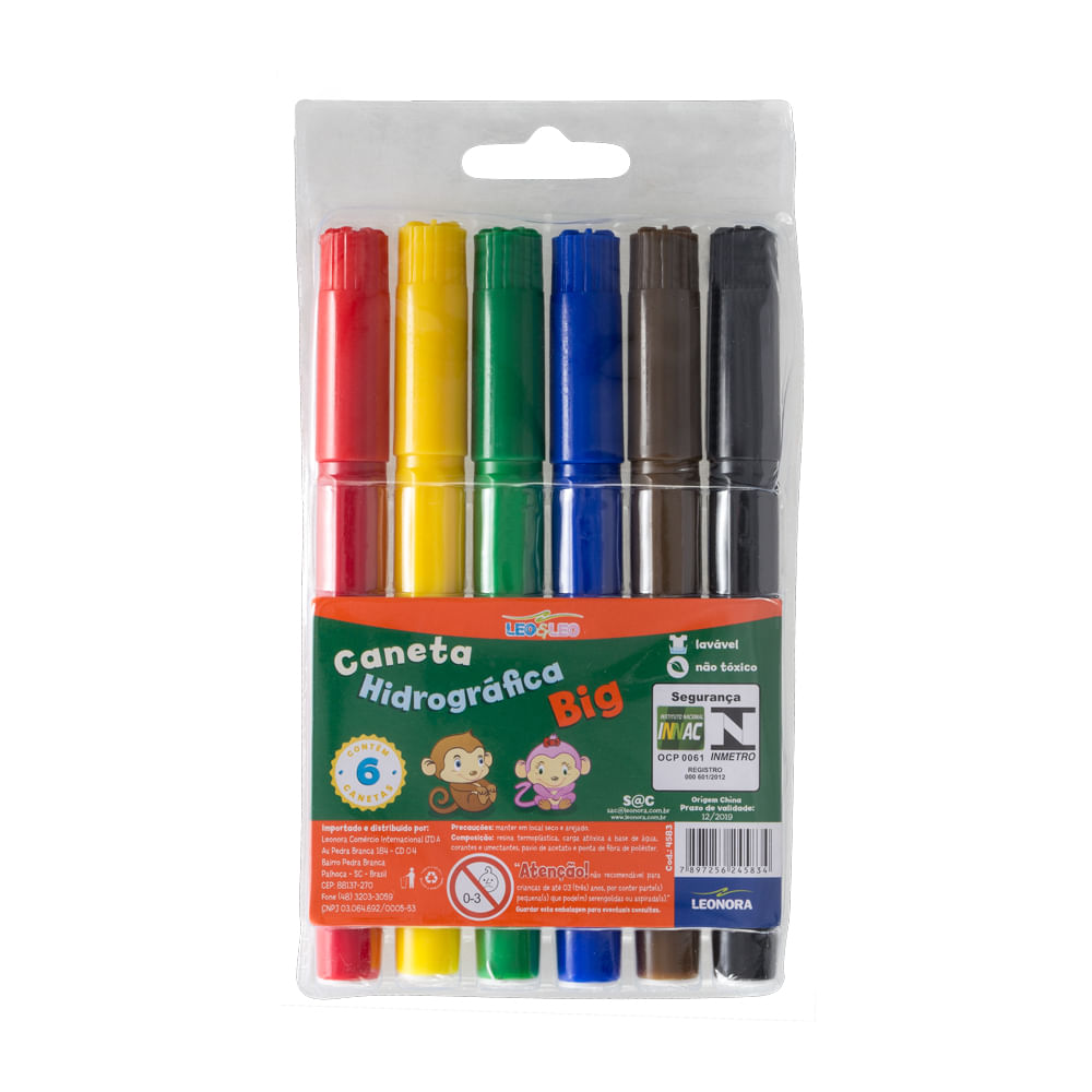 Caneta Hidrog 6 Cores Big 4583