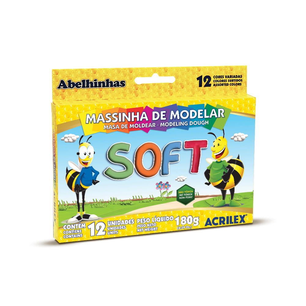 Massa de Modelar  Com 12 Cores 180g 07312