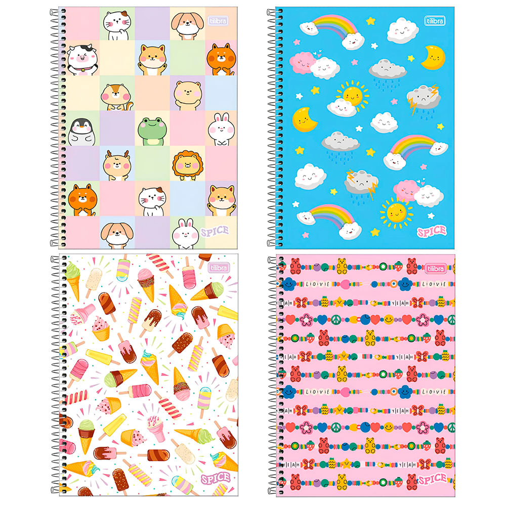 Caderno Spice Capa Dura Sortido C/ 80 Folhas Formato 200mm X 275mm Papel 56g/m