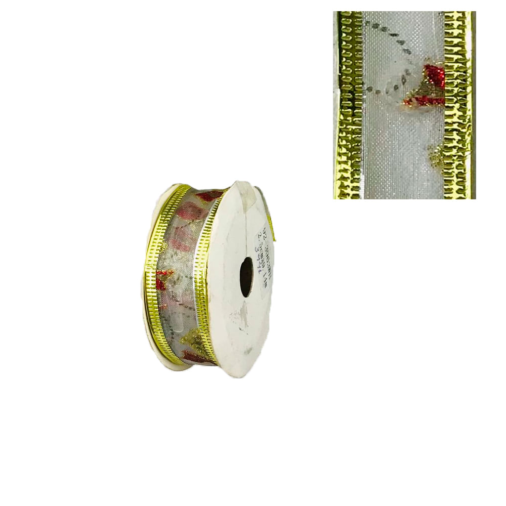 Fita Aramada Decor Bca 2,5cmx914cm Rc3941