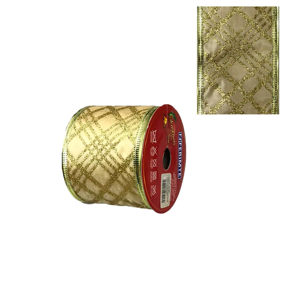 Fita Aramada Decor Ou 6,3cmx914cm Rc3906