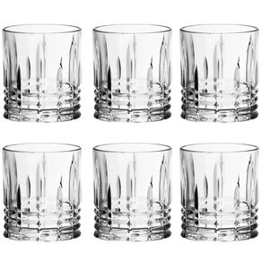 Jogo C/ 6 Copos Baixos de Vidro Simetria 330ml P/ Whisky Drink  Casambiente