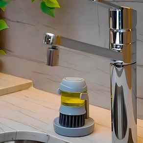 Escova de Plastico Multiuso P/ Limpeza C/ Dispenser e Suporte Lyor
