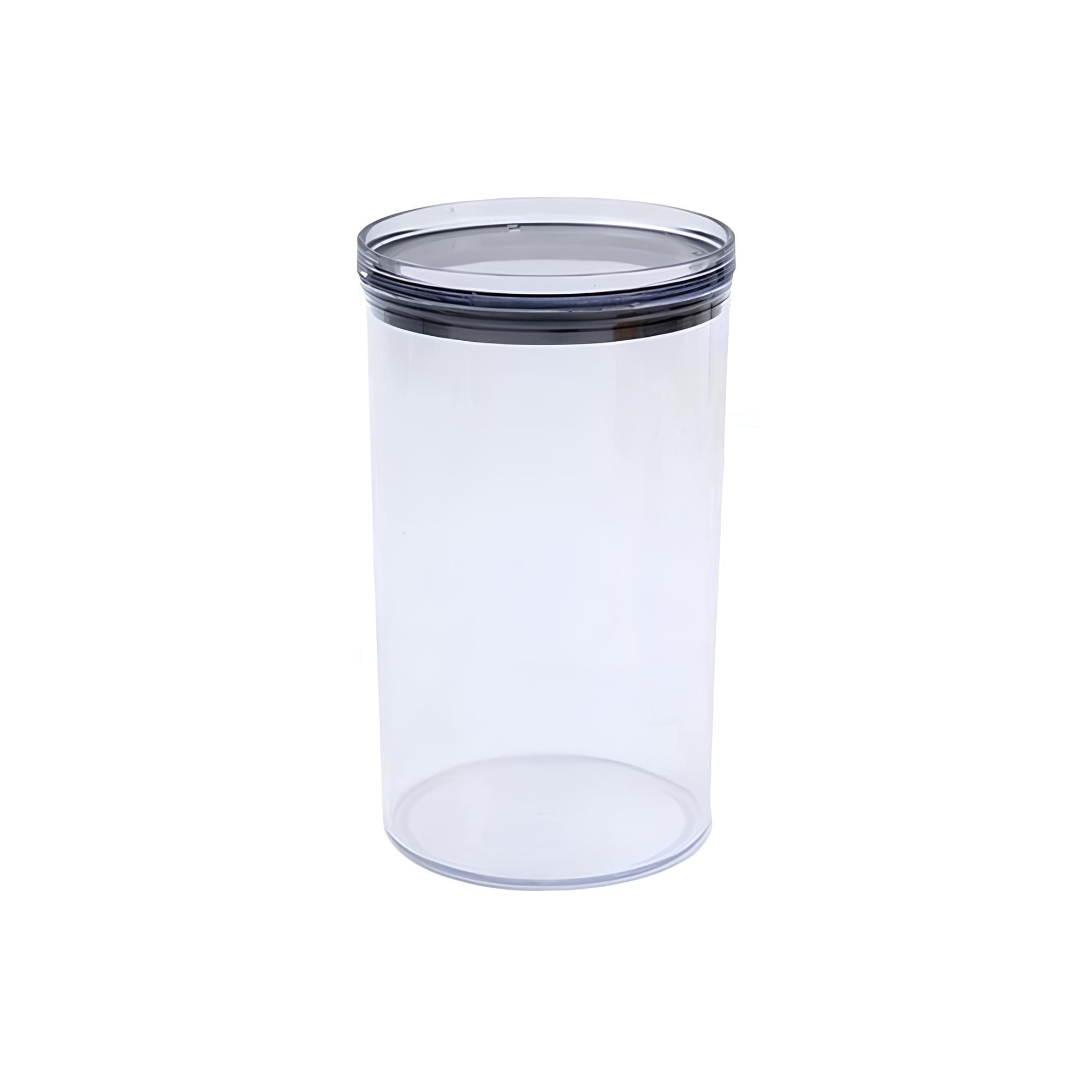 Pote de Acrilico Empilhavel C/ Tampa Redondo Porta Mantimentos Transparente 1200ml  Oikos