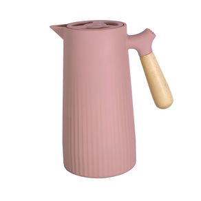 Garrafa Termica Nordica Rosa C/ Cabo de Madeira P/ Cafe Cha Agua 1l  Class Home