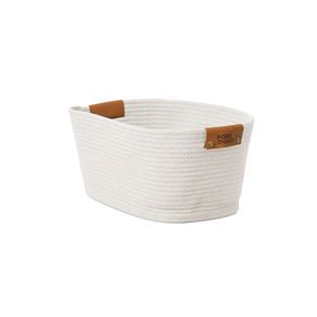 Cesto de Algodao M Branco C/ Alca 35x25x20cm P/ Organizacao Decoracao 3087