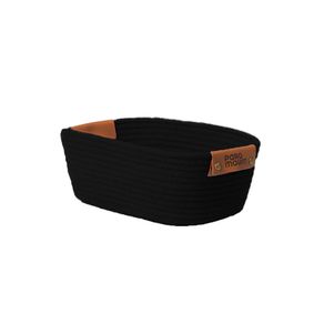 Cesto de Algodao P Preto C/ Alca 35x25x12cm P/ Organizacao Decoracao 3083