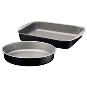 Jogo de Assadeiras Em Aluminio Com Revestimento Interno Em Antiaderente Starflon Max Preto C/2 Pecas Jogo de Assadeiras Em Aluminio Com Revestimento Interno Em Antiaderente Starflon Max Preto C/2 Pecas