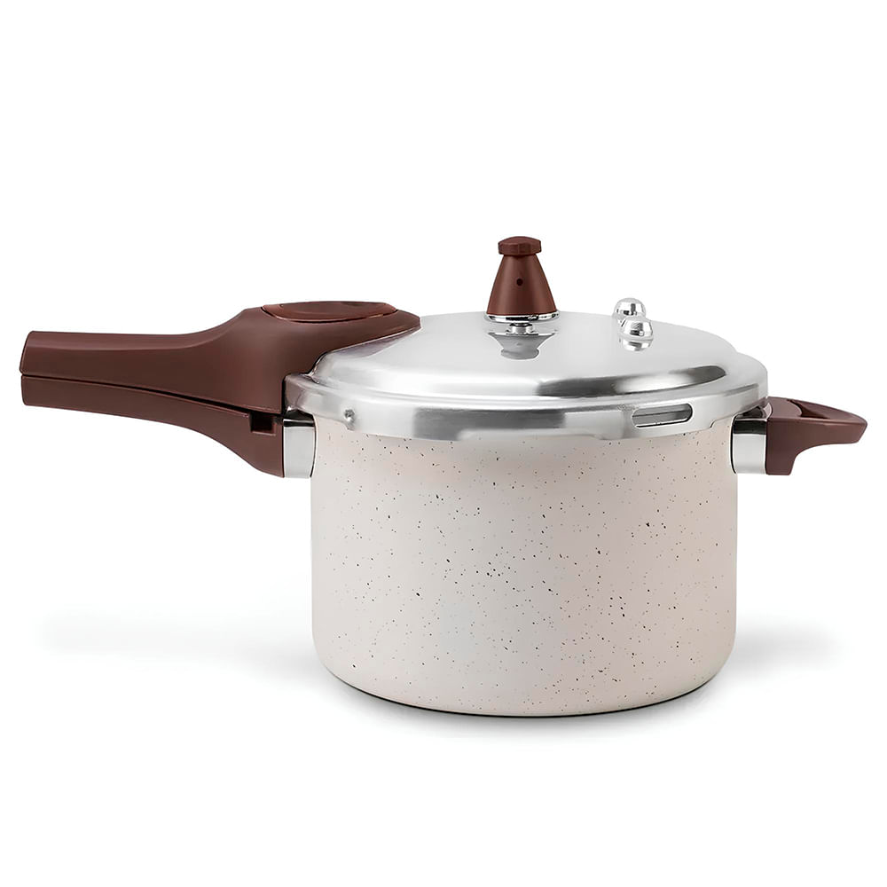 Panela de Pressao Ceramic Life Pressure  20x14,5cm Com Inducao Vanilla 4,2l  Brinox