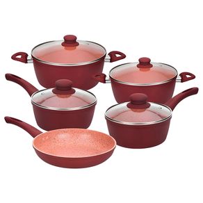 Jogo de Panelas Antiaderente C/ Revestimento Interno Em Ceramica Viena Com Inducao C/5 Pecas Jogo de Panelas Antiaderente C/ Revestimento Interno Em Ceramica Viena Com Inducao C/5 Pecas