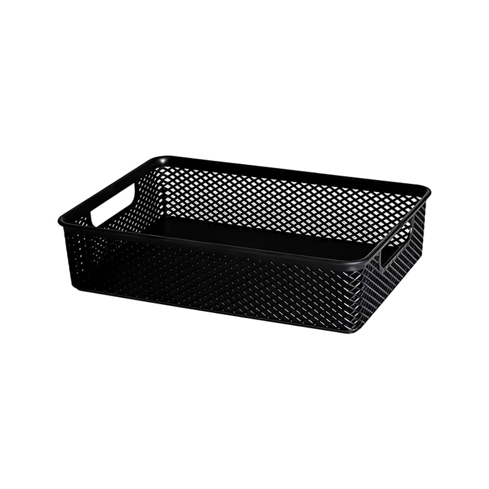 Cesto Organizador Preto C/ Alca 30x21x7cm Linea Retangular 2006  Paramount