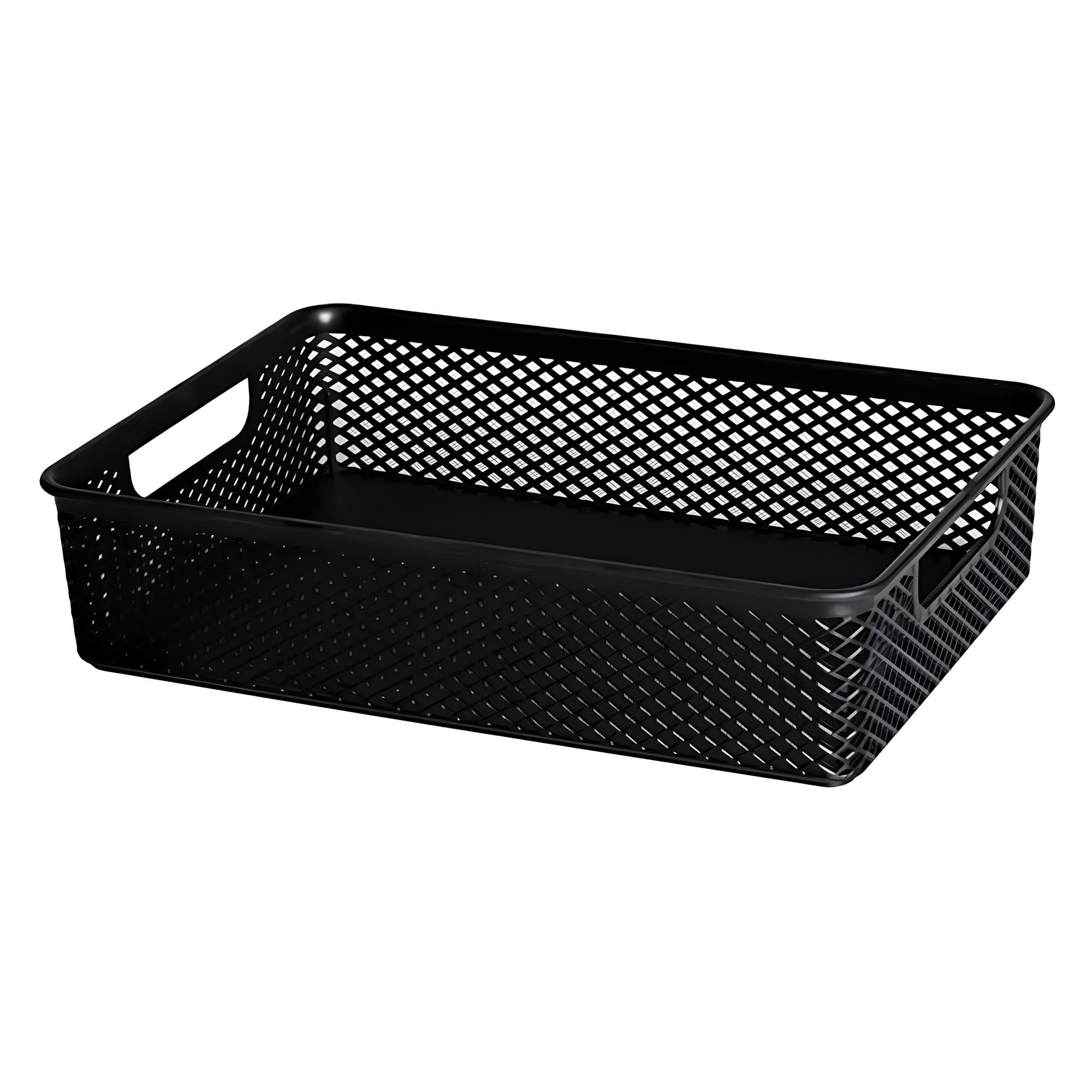 Cesto Organizador Preto C/ Alca 39x27x7,5cm Linea Retangular 2007  Paramount