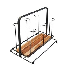 Porta Copos de Mesa Firmato Preto P/ 6 Copos Stolf Porta Copos de Mesa Firmato Preto P/ 6 Copos Stolf