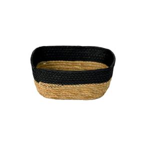 Cesto de Fibra Natural 21 X 17 X 9 Cm Preto 3057