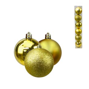 Kit C/6 Bolas Para Arvore de Natal Dourada Decoracao Natalina 8cm