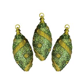 Kit C/3 Bolas Para Arvore de Natal Olive Verde Decoracao Natalina 8cm Ferimte