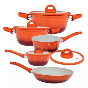 Conjunto Jogo de Panelas Antiaderente C Revestimento Interno Em Ceramica Miami Com Inducao C/5 Pecas Conjunto Jogo de Panelas Antiaderente C Revestimento Interno Em Ceramica Miami Com Inducao C/5 Pecas