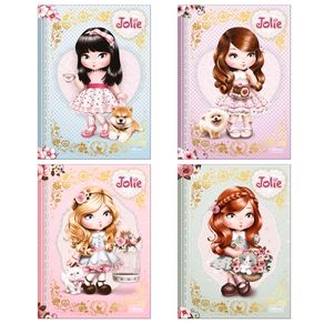 Caderno Jolie Capa Dura Sortido C/ 80 Folhas Formato 176mm X 239mm Papel 63g/m  Material Escolar Caderno Jolie Capa Dura Sortido C/ 80 Folhas Formato 176mm X 239mm Papel 63g/m  Material Escolar