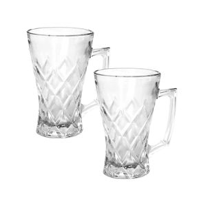 Caneca Vidro Decoradas Sheffield 2pcs 220ml H209