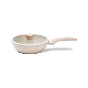 Frigideira Wok Antiaderente Mineral Resist C/ Tampa 24cm Vanilla C/ Inducao 2,3l Frigideira Wok Antiaderente Mineral Resist C/ Tampa 24cm Vanilla C/ Inducao 2,3l