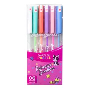 Kit Conjunto C/6 Canetas Gel Rebecca Bonbon C/ Ponta 1.0mm Cores Pastel Kit Conjunto C/6 Canetas Gel Rebecca Bonbon C/ Ponta 1.0mm Cores Pastel
