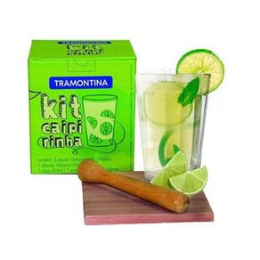 Kit Caipirinha C/ Tabua e Copo 3 Pecas