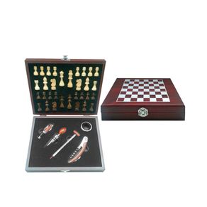 Kit de Vinho C/5 Pcs Jg de Xadrez 17 X 15 X 4,5cm