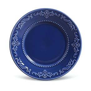 Prato de Sobremesa de Ceramica Acanthus Azul Navy 323484 Prato de Sobremesa de Ceramica Acanthus Azul Navy 323484