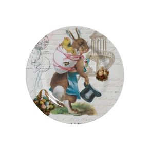 Prato de Sobremesa P/ Pascoa Easter Vintage 20cm Ceramica Prato de Sobremesa P/ Pascoa Easter Vintage 20cm Ceramica