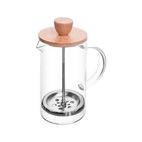 Cafeteira de Vidro Borossilicato C/ Tampa de Bambu Prensa Francesa 400ml Cafeteira de Vidro Borossilicato C/ Tampa de Bambu Prensa Francesa 400ml