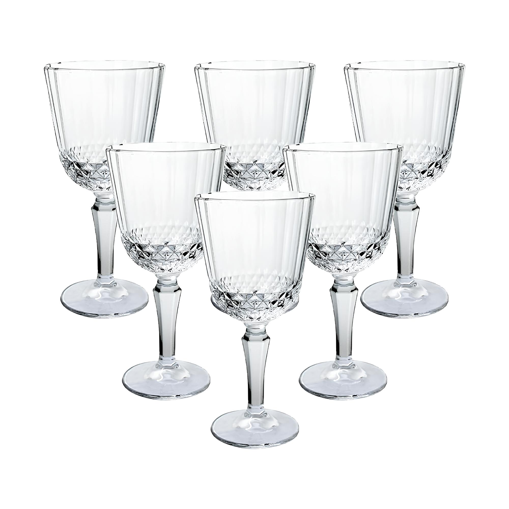 Jogo C/6 Tacas de Vidro 300ml Classic Transparente P/ Bebidas e Drinks