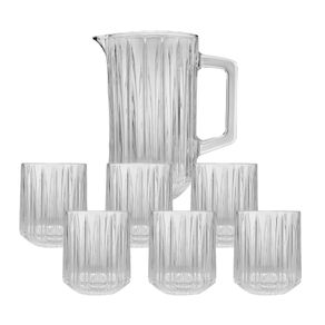 Conjunto 7 Pecas Jarra C/ 6 Copos de Cristal Bangkok 1,45l/300ml Conjunto 7 Pecas Jarra C/ 6 Copos de Cristal Bangkok 1,45l/300ml