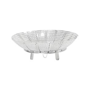 Cesto de Cozimento a Vapor Retratil de Aco Inox P/ Legumes e Verduras 22cm