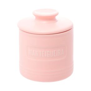 Manteigueira Francesa de Ceramica Com Tampa Rosa Matte 8x9cm Manteigueira Francesa de Ceramica Com Tampa Rosa Matte 8x9cm