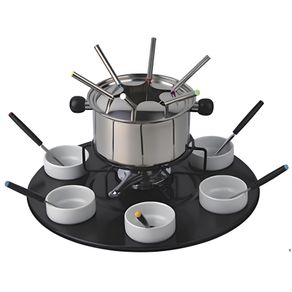 Conjunto de Fondue Premium Elegance C/ Bandeja Giratoria Fd0684 Ferimte Conjunto de Fondue Premium Elegance C/ Bandeja Giratoria Fd0684 Ferimte