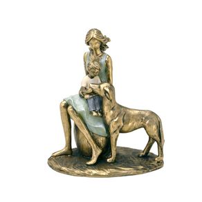 Escultura Decorativa Mae e Filho C/ Cachorro 18cm Espressione Escultura Decorativa Mae e Filho C/ Cachorro 18cm Espressione