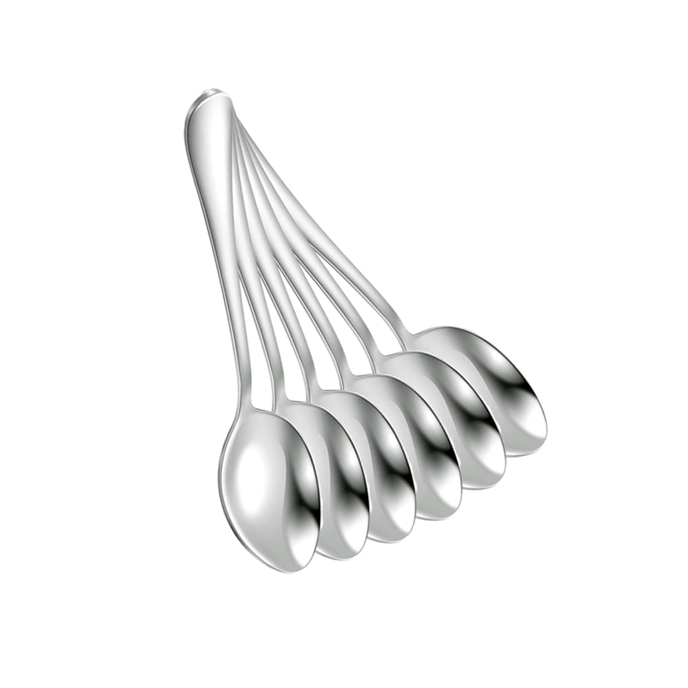 Colher de Aco Inox 16cm Monaliza | Kit 6 Unidades Sobremesa Cafe